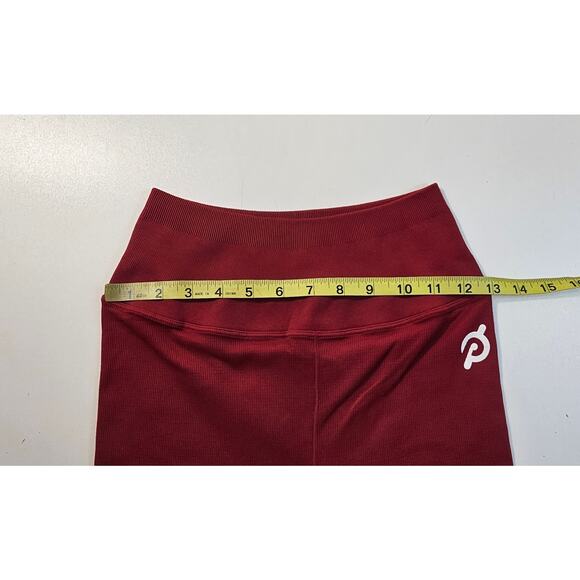 Nux hand dyed red seamless biker shorts with logo NWOT sz S active running gym - Picture 6 of 6